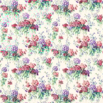 Tissu Sweet Williams Jade/Red Sanderson