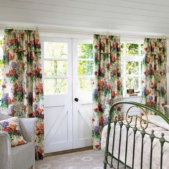 Tissu Sweet Williams Jade/Red Sanderson