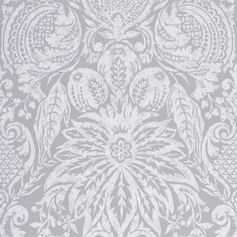 Carta da parati Mitford Damask Empire Empire Grey Zoffany