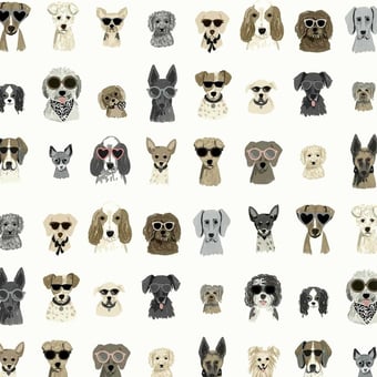Papel pintado adhésif Dog Days Grey Rifle Paper Co.