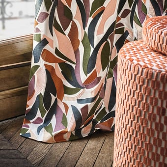 Tessuto Défilé Ocre / celadon / anthracite Casamance