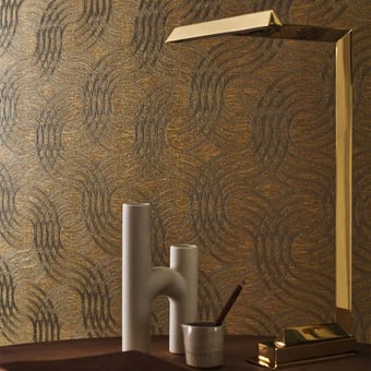 Auraria Wallpaper Blanc/Doré Casamance