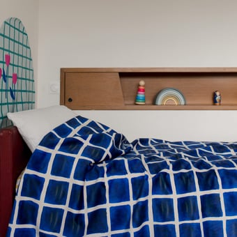 Velours Splash Bleu et Blanc Babel Brune