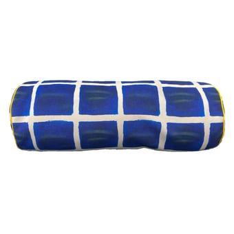 Cojín Bolster Splash Bleu et Blanc Babel Brune