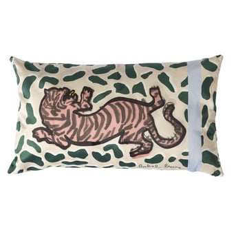 Kissen Féline S Beige et Vert Babel Brune