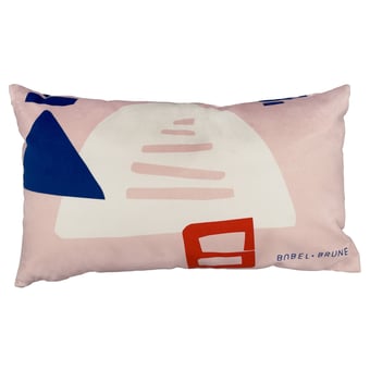 Cojín Babylone Pink S Rose et Bleu Babel Brune