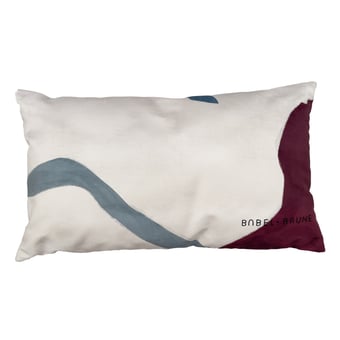 Coussin Ulysse S Beige et Parme Babel Brune