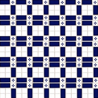 Trina Decor Mosaic Pennellato Blu/Palmetta Blu Francesco De Maio