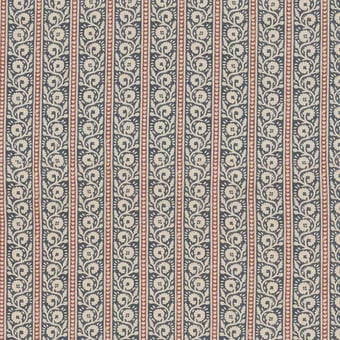 Bibury Fabric Indigo/Red GP & J Baker