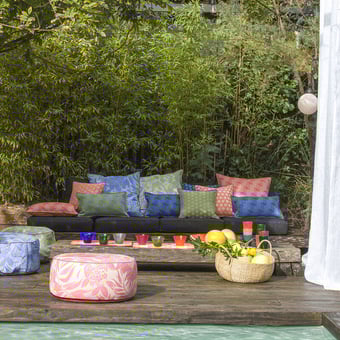 Pouf cylinodrique Nature Urbagnoe Outdoor Chêne Le Jacquard Français