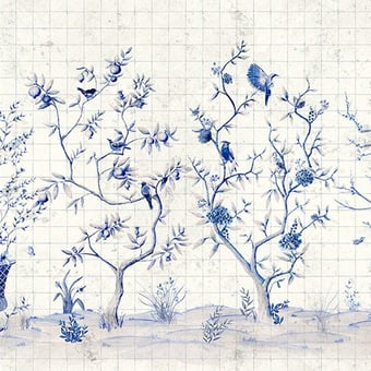 Papier peint panoramique Meihua Blue Spirulina Coordonné