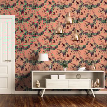 Papier peint La Treille aux Oiseaux Flamant Rose Papier français 