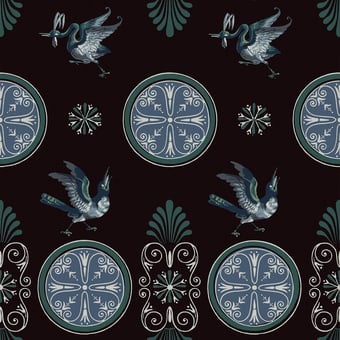 Trèfles d'Argent Wallpaper Figue Papier français 