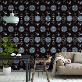Trèfles d'Argent Wallpaper Figue Papier français 