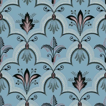 Fougères de Suède Wallpaper Azur Papier français 