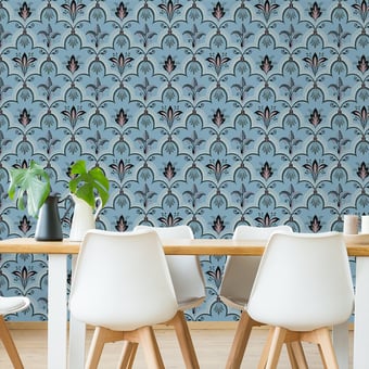 Fougères de Suède Wallpaper Azur Papier français 