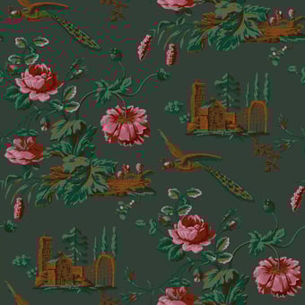 Roses de Cuir Wallpaper Flamant Rose Papier français 