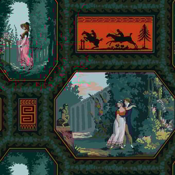 Le Parc de Bagatelle Wallpaper Multicolore Papier français 