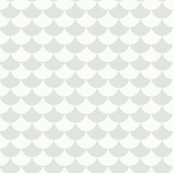 Big Waves Wallpaper Dusty Light Aqua Littlephant
