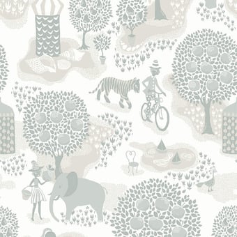 Papier peint Jardin de la Vie White/Dusty Blue Littlephant
