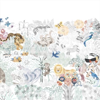 Les 5 Continents Naturel Panel 200x330 cm - 4 lés - côté gauche Isidore Leroy