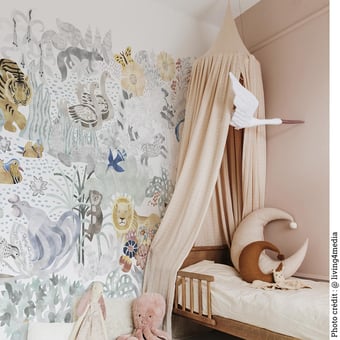 Les 5 Continents Naturel Panel 200x330 cm - 4 lés - côté gauche Isidore Leroy