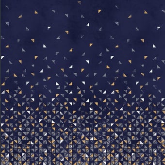 Tangram Bleu Nuit Panel 150x330 cm - 3 lés - côté gauche Isidore Leroy