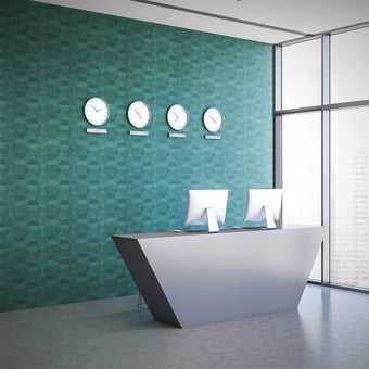 Geometric Acoustical Wallcovering Turquoise Muratto