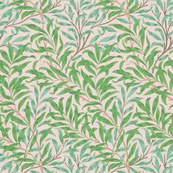 Papel pintado Willow Boughs Pink/Leaf Green Morris and Co