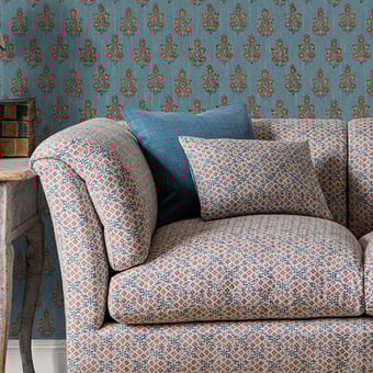 Grantly Fabric Indigo/Red GP & J Baker