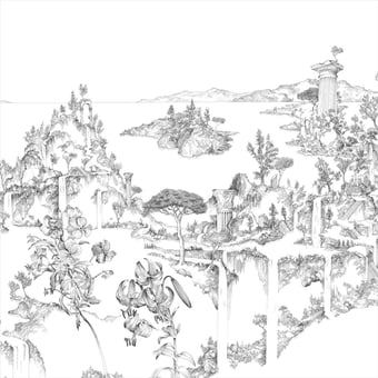 Citée Rêvée Panel 150x330 cm - 3 lés - Partie A Isidore Leroy