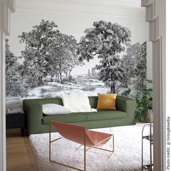 Papel pintado mural panorámico Domaniale 150x330 cm - 3 tiras - Parte A Isidore Leroy