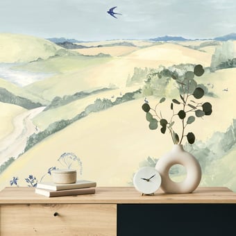 Papel pintado mural panorámico Cent Lièvres Pastel Les Dominotiers
