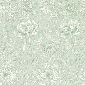 Papier peint Chrysanthemum Toile Eggshell/Gold Morris and Co