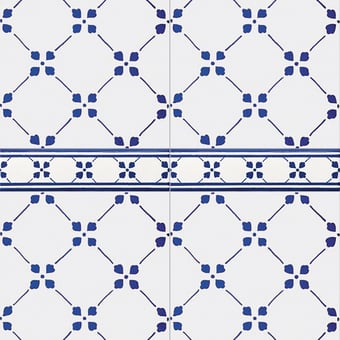 Frise Palmetta Bianco Blu Francesco De Maio