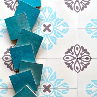 Martha cement Tile Ivory, Mokka, Fresco Green De Tegel