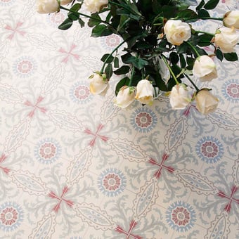Autumn cement Tile Ivory, Rusty Red, Fresco Green, Sand, Steel Blue De Tegel