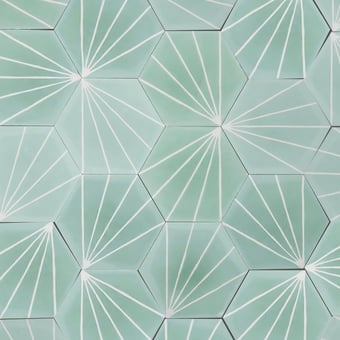 Baldosa hidráulica Dandelion Aqua|Milk Marrakech Design