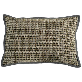 Coussin Effigie Multico kaki/Ocre Maison Casamance