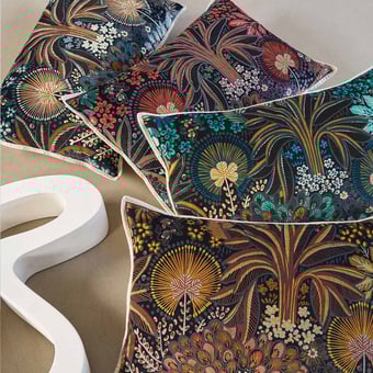 Coussin Opium Pourpre/Pétrole Maison Casamance