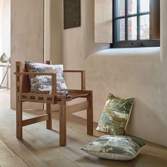 Coussin Abstraction Taupe Maison Casamance