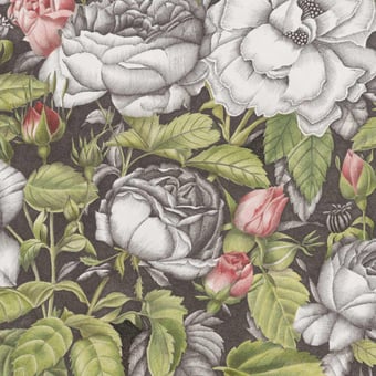 Carta da parati murale Roses Anciennes Printemps Etoffe.com x Catherine Prigent