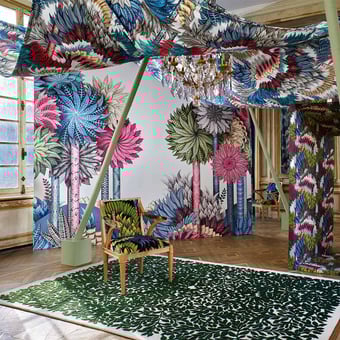 Papel pintado mural panorámico Inhotim Park Azur Christian Lacroix
