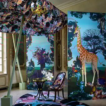 Papel pintado mural panorámico Novafrica Sunrise Scène 1 Azur Christian Lacroix