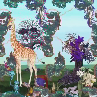 Papel pintado mural panorámico Novafrica Sunrise Scène 1 Azur Christian Lacroix