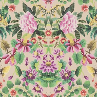 Ikebana Damask Wallpaper Fuchsia Designers Guild