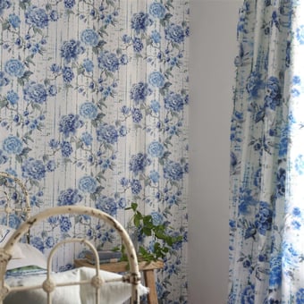 Kyoto Flower Fabric Indigo Designers Guild