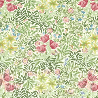 Bower Fabric Bough’s Green/Rose Morris and Co