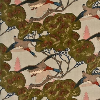 Terciopelo Flying Ducks Sky Mulberry
