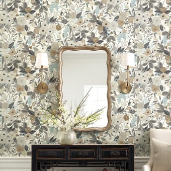Garden Party adhesive wallpaper Linen Multi Rifle Paper Co.